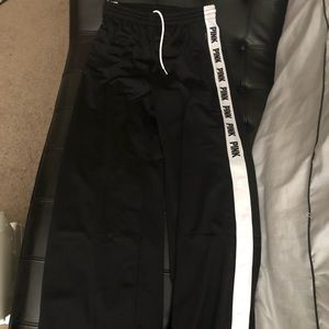 Pink track pants